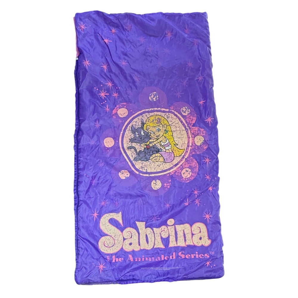 Vintage Sabrina the Animated Series Purple Sleeping Bag Kids‎ 90s Cartoon
